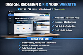 set up design site123 website fix rocketspark weebly website builder redesign