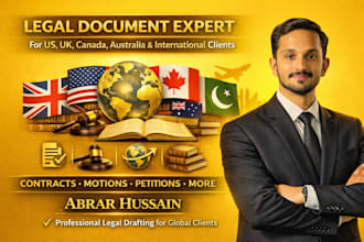 draft legal documents, complaints, contracts, agreement and legal petition