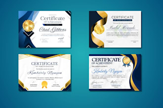 design certificates of, achievement, and participation