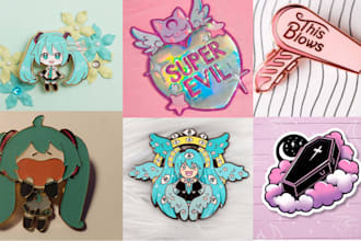 design a lovely and professional enamel pin in 24 hours