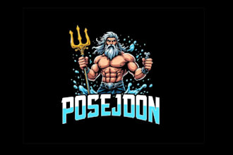 create graceful and fantastic poseidon logo design