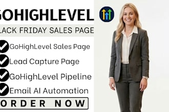 setup gohighlevel black friday sale page lead capture email pipeline automation