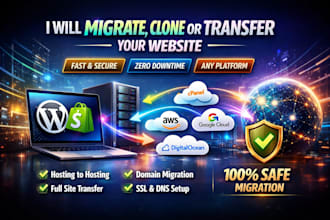 migrate,clone or transfer any website to new hosting or domain
