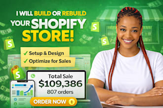 design shopify store, redesign shopify website,  and shopify store design