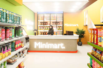 buildup 3d supermarket interior,convenience store,layout checkout counter design