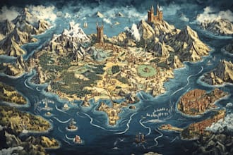 design a unique vector map, realistic or fantasy