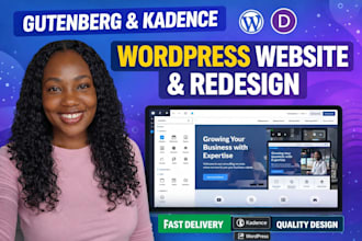 design wordpress kadence website with gutenberg kadence block spectra kadence