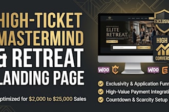 build a high converting event landing page for premium masterminds and retreats