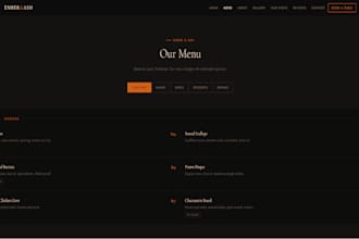 design a modern responsive restaurant or cafe website