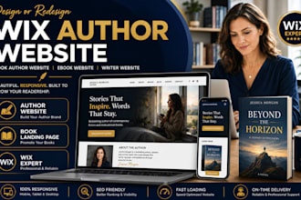 design or redesign wix author website, book website ebook website writer website