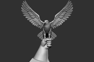 do realistic bird model,3d pet statue,3d printable stl,any pet sculpt for print