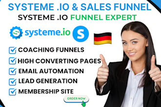 build system io sale funnel systeme io landing page systeme io website design