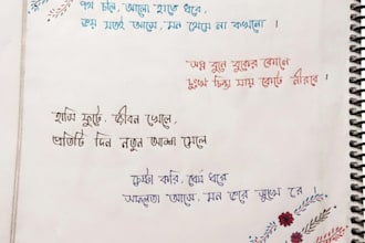 create bengali english handwritten notes and drawings