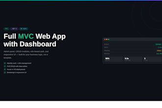 build an asp dotnet core mvc web app with full crud, auth, and dashboard