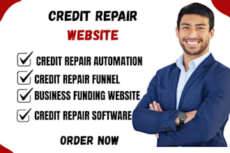 design credit repair funnel, credit repair website and do automation