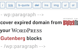 recover from wayback machine into wordpress gutenberg blocks for expired domains