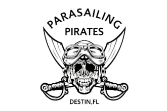 design awesome mateys a logo for parasailing pirates
