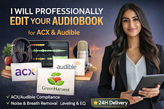 professional edit your audiobook for acx and audible