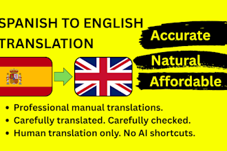 translate spanish to english manually at an affordable rate