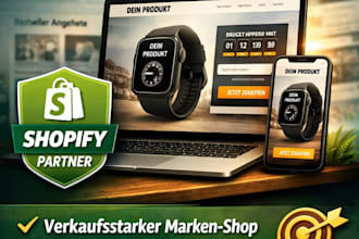 create a professional german one product shopify dropshipping store