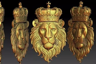 do 3d animal ring with pendant, 3d jewelry render stl, championship ring design