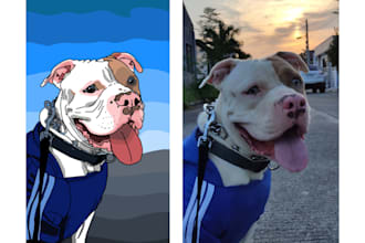 make cute minimalist vector of your pets