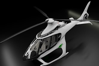 mold 3d luxury helicopter model,rotor blade,aircraft concept design,jet 3d model