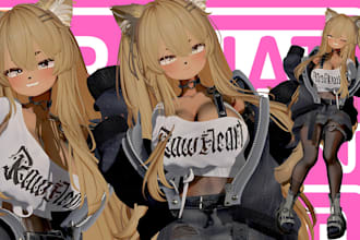 do custom furry vrchat avatar commission, vrc avatar, vr character, furry vtuber