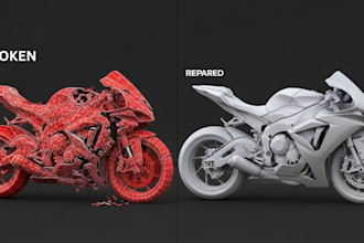 fix mesh, repair 3d scan, cleanup stl, scan cleanup head in 3mf for 3d printing