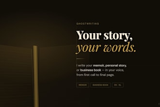 ghostwrite your memoir, personal story, or business book