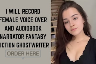 record female voice over and audiobook narrator fantasy fiction ghostwriter