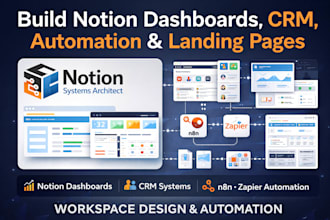 notion automation, notion dashboard, workplace, landingpage, notion crm, n8n