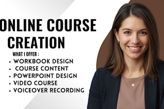 create online course creation ppt, workbook design