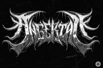 design a silver metallic metal logo for your band