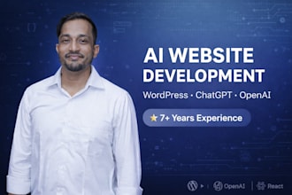 develop an ai website, ai powered wordpress, and custom ai web software