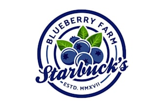 create a fresh fun family friendly logo for blueberry farm