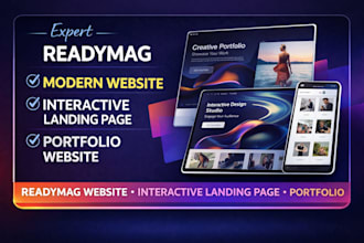 design modern readymag website, interactive landing page or portfolio website