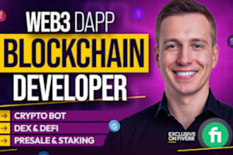 create token, smart contract, polymarket bot, dex, presale, staking, web3 dapp