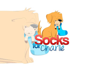 create minimal logo for pet care services socks for charlie