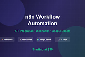 build n8n workflow automation with API integration, webhooks, and google sheets