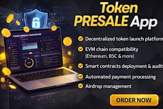 create token presale dapp, smart contract and blockchain website