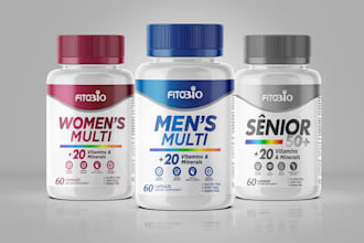 design a premium supplement label and product packaging