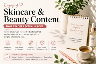 write SEO skincare blog posts and beauty articles