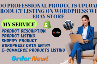 do professional products upload product listing on word press wix ebay store