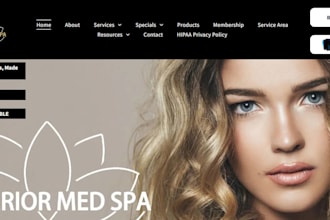 design med spa wordpress website with booking for botox and aesthetic clinics
