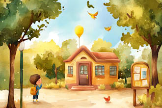 draw ai children book illustration and 3d children