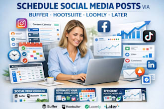 schedule social media post scheduling via buffer hootsuite loomly later