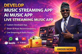 develop music streaming app, ai music app, live streaming music app