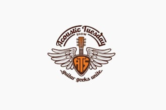 create a unique guitar logo for companies