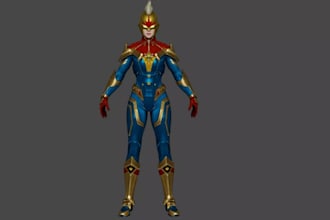 make 3d humanoid futuristic sci fi robot,superhero character,mcu,cosmic warrior